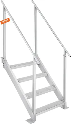 Produktbild von Aluminium-Bootsleiter Bootsleiter 30-38 Zoll Höhe verstellbar 4 Stufen