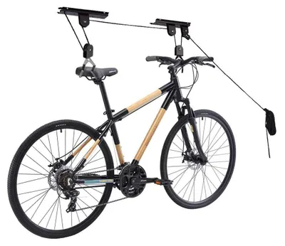 Produktbild von Fahrradlift Deckenmontage Fahrradaufhängung - 45 kg - Mit Notbremsmechanismus - Stahl und Nylonseil - Für Fahrrad und E-Bike