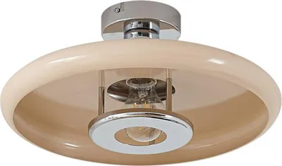 Produktbild von Lindby Deckenleuchte Branford, Retro, Ø 35 cm, beige, Metall