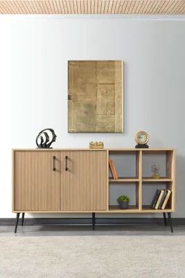 Image de Skye Decor, console de haute qualité (3 pièces) en chêne saphir, 100% mélaminé