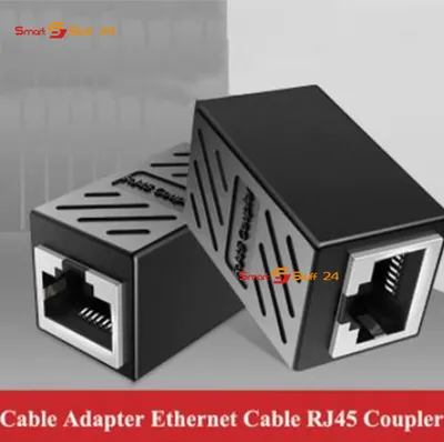 Produktbild von 2 Stück RJ45 Verlängerung Adapter Verbinder Kupplung Netzwerk LAN Kabel cat 5 6 7