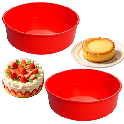2 runde Silikon-Backformen 20 cm, antihaftbeschichtet, BPA-frei