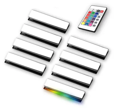 Produktbild von kalb | LED RGB Glaskantenbeleuchtung Vitrinenbeleuchtung Clip Glas 8er Set