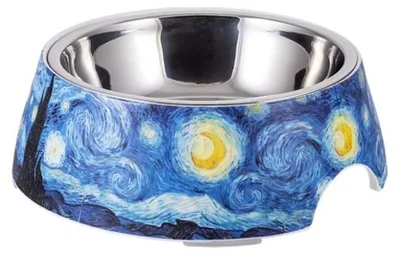 Immagine prodotto di Ciotola per cani o gatti, rimovibile, motivo "Notte Stellata", grande, 18 x 18 x 7 cm