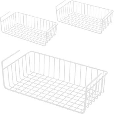 Obrázek produktu pro Zavěsné koše, rozměry 38,5 x 24 x 13 cm, 3 kusy, kov, stohovatelné, vhodné do šatní skříně