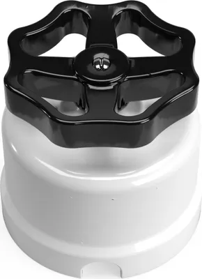 Image de Creative-Cables Interrupteur à double voie en porcelaine avec bouton – (Blanc avec bouton noir, Ø 66,5 mm) – Tension 250 V, intensité 16 A –  CE