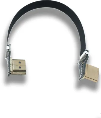 Immagine prodotto di SYSTEM-S Cavo HDMI 15 cm da spina a spina FPC cavo piatto ad angolo