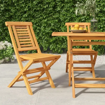 Produktbild von Gartenstühle 2 Stk. Klappbar 47x63x90 cm Massivholz Teak , Gartenstühle Design 2024