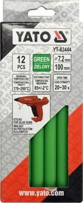 Produktbild von 12 Heißklebesticks grün Yato YT-82444 Heißklebepistole Heißkleber Klebesticks