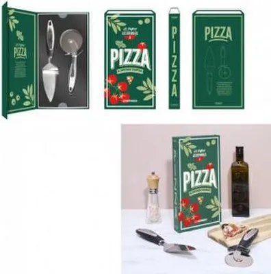 Produktbild von Pizzabuchbox Pizzazubehör Set mit Pizzaschneider und Pizzaspatel