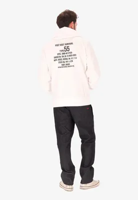 Productafbeelding van Diesel herenhoodie, wit, katoen en polyester, met grafische print