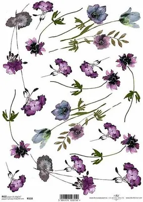 Produktbild von ITD Reispapier Decoupage Bastelpapier Softpapier Serviettentechnik, Blumen R118