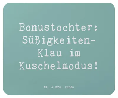 Produktbild von Mr. & Mrs. Panda Mousepad Spruch Bonustochter Überraschungen - Meeresbrise - Geschenk, Familienleben, Stieftochter, persönliche Erinnerungen, Mouse Pad, Mauspad, computer