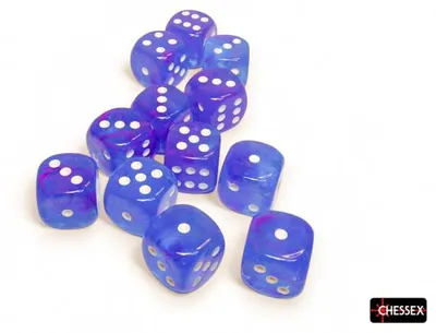 Produktbild von Chessex Würfelset Nebula 16mm d6 Aura/white Luminary 12 Stück