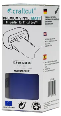Produktbild von craftcut® Premium Plotterfolie matt 36 MEDIUM-BLUE 13,9 x 244 cm