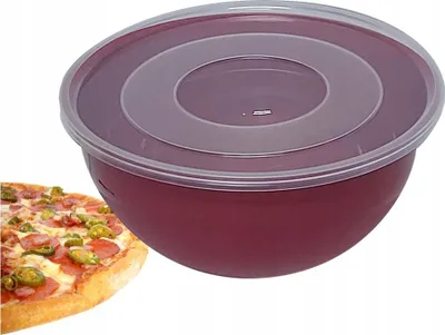 Obrázok produktu pre Plastová kuchynská miska s vekom 3 litre vínovo červená