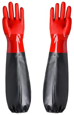 Imagen del producto de Guantes de goma impermeables, de 60 cm de longitud, reutilizables, para jardinería
