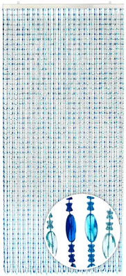 Obrázok produktu pre Kobolo dverová záclona korálková záclona OCEAN 100x230 cm 80 prameňov - balkónová / terasová dverová záclona s tyčou sieťka proti hmyzu záves závesná sieťka proti muchám dekorácia