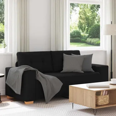 Produktbild von ZMH Zweisitzer-Sofa Schwarz 140 cm Stoff