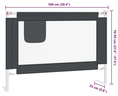 Produktbild von vidaXL Kleinkind-Bettschutzgitter Dunkelgrau 100x25 cm Stoff