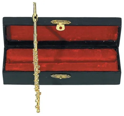 Immagine prodotto di GEWA - Flauto traverso in miniatura, realizzato in ottone, con finitura dorata lucida. Lunghezza: circa