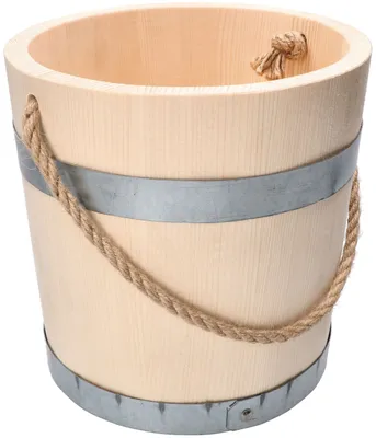 Produktbild von KOTARBAU® Holzeimer Holzfass Holzkübel Blumentopf Blumeneimer mit Schnurhenkel