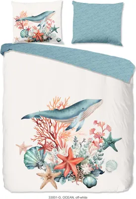 Productafbeelding van Good Morning Dekbedovertrek "maritiem/ zee thema" - Wit - (240x200/220 cm) - Katoen