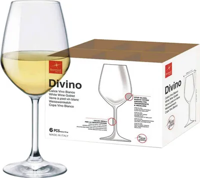 Produktbild von Bormioli Rocco 6er Pack Divino Kelche Große Tischgläser für Weißwein 445ml