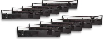Produktbild von vhbw 10x Farbband Schriftband Ersatz für Epson S015086, C13S015086 für Nadeldrucker, Bondrucker - Schwarz