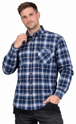 Produktbild von Arbeitshemd Flanellhemd blau L