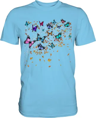 Produktbild von Natur Schmetterlinge T-Shirt – Sky Blue / XL