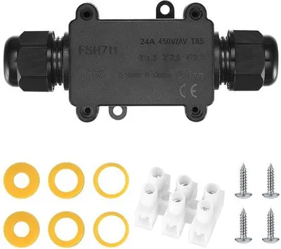 Productafbeelding van Famanu IP68 waterdichte aansluitdoos - 2-weg kabelconnector - externe verdeeldoos voor buiten - M20 kabelbox