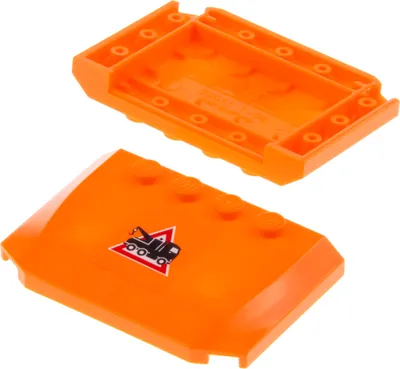 Produktbild von 2x Lego Motorhaube 4x6 2/3 orange Sticker Abschleppwagen Auto Dach 52031pb009