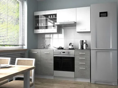 Obrázek produktu pro Kuchyňská linka PAMELA 180x120 - Bílá + beton
