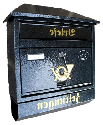 Produktbild von Wandbriefkasten XXL Anthrazit mit Zeitungsrolle und Montagematerial