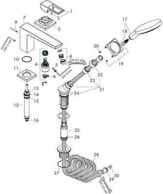 Produktbild von Hansgrohe Metropol, Waschbecken, Chrom