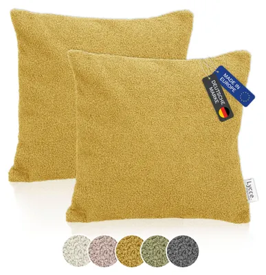 Produktbild von Lycce 2er Set Kissenhülle Bouclé 40x40 cm senf