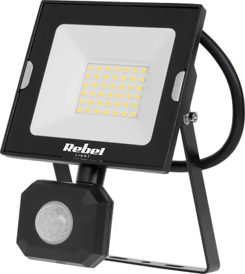Image de Rebel URZ3615 Projecteur avec détecteur de crépuscularité et de mouvement, 30 W, 4000K, 230V, 2550 lm