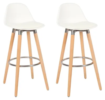 Image de Ensemble de 2 tabourets avec pieds en bois