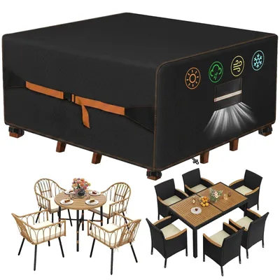 Image de Omgoods - Housse de protection pour mobilier de jardin, Oxford 420D, dimensions 150 x 150 x 75 cm