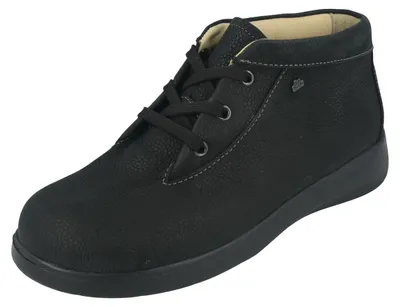 Image de Bottine Finn Comfort modèle Spa 2867-834393, en cuir suédé, couleur noire, avec semelle intérieure amovible, taille 41