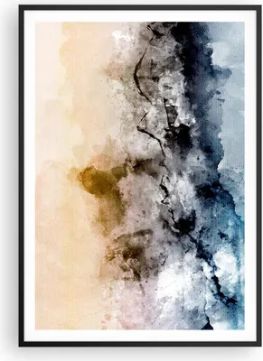 Produktbild von Gerahmtes Poster - Schwarzer Rahmen - Abstraktion Wolken Berge - 70x100 cm - Wand Bild - Wanddeko - Wandbilder - Kunstposter - Wandposter - Bilderrahmen - Bilder - Kunstdruck - P2BPA70x100-4894
