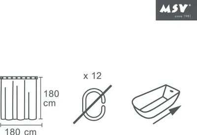 Immagine prodotto di MSV Duschvorhang, Polyester, Romana, 180 x 180 cm, Dunkelgrün, transparent