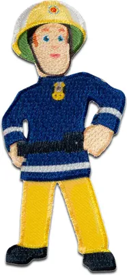 Produktbild von Feuerwehrmann Sam © Sam - Aufnäher, Bügelbild, Aufbügler, Applikationen, Patches, Flicken, zum aufbügeln, Größe: 8,3 x 4 cm