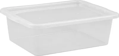 Produktbild von plast team Aufbewahrungsbox BASIC BOX Bettbox 30,0 Liter transparent