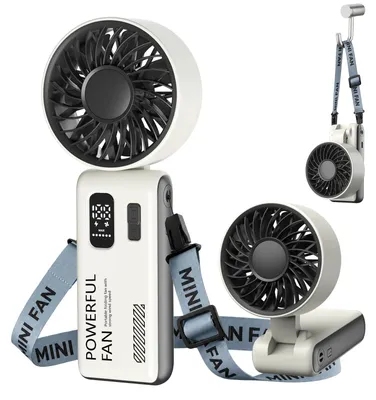 Tragbarer Ventilator, 3 Stufen, USB, leise, weiß, kompakt