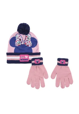 Obrázok produktu pre Detská zimná súprava Minnie Mouse s čiapkou a rukavicami, 2-dielna, veľkosť:One Size