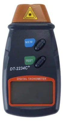 Digitaler Drehzahlmesser, kontaktlos, LED/Laser, 2,5–99.999 U/min