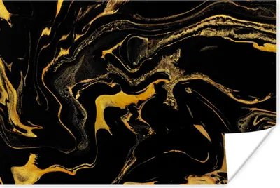 Produktbild von MuchoWow® Poster Muster - Gold - Schwarz 120x80 cm - Bilder