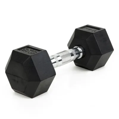 Produktbild von Sport-Thieme Kurzhantel "Gummi Hex", 8 kg